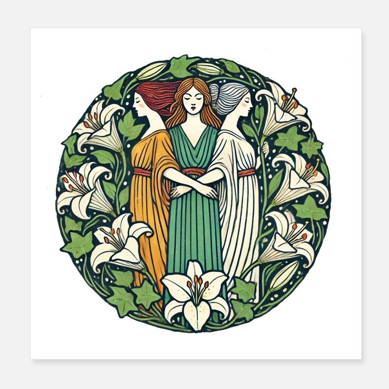 Triple Déesse Poster 20 x 20 cm