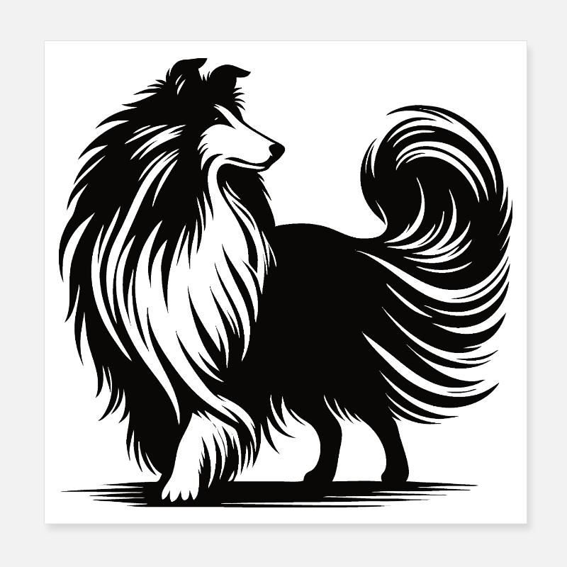Conception de silhouette de colley cool Poster 20 x 20 cm