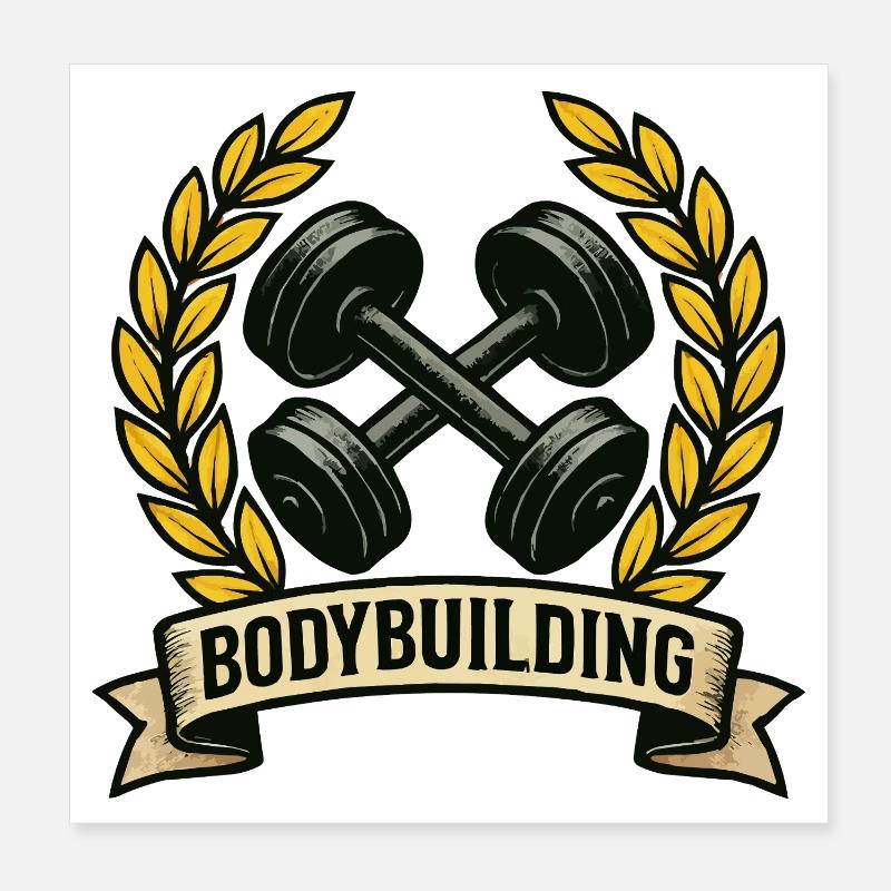 Musculation avec haltères de laurier Poster 20 x 20 cm