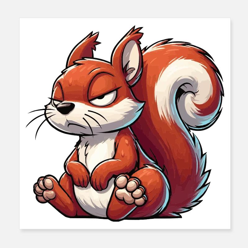 Squirrel Squirrel Squirrel Lover Rodent Poster 8" x 8" (20x20 cm)