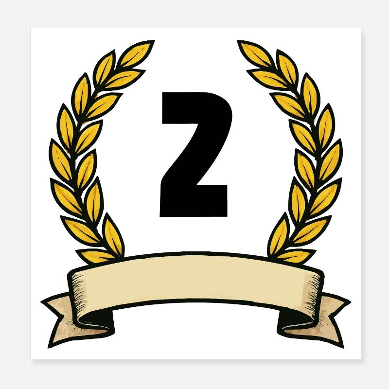 Lorbeerkranz Emblem Banner 2 Poster 20x20 cm