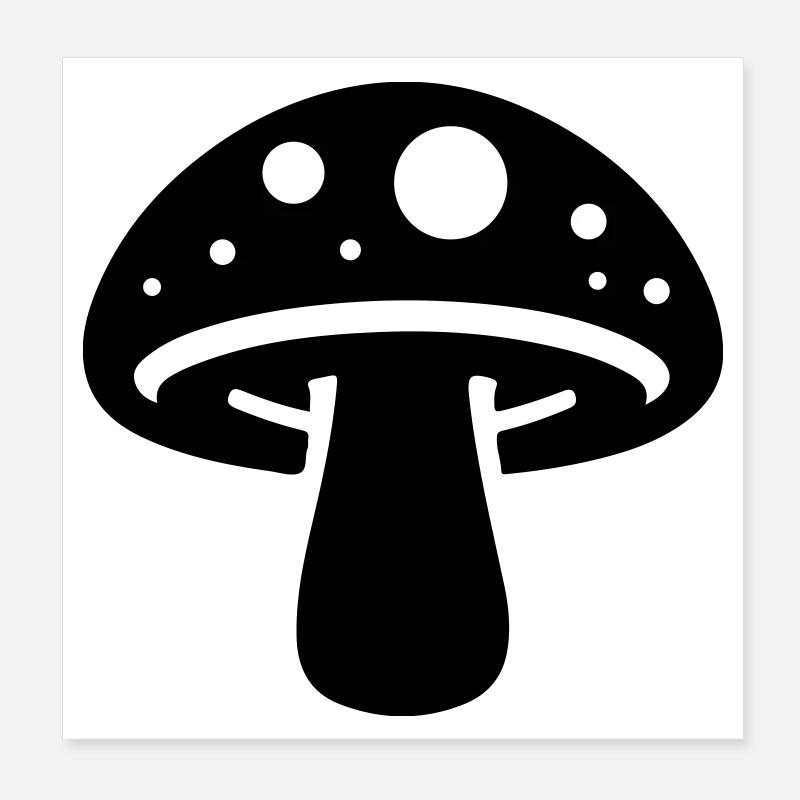 Mushroom Icon Poster 8" x 8" (20x20 cm)