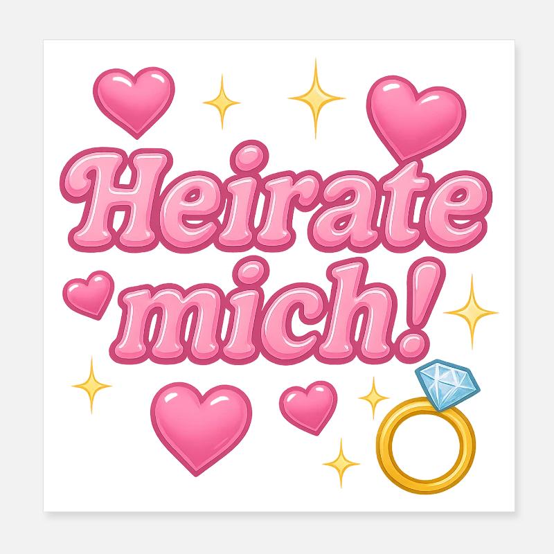 Épouse-moi! / Conception Y2K Poster 20 x 20 cm