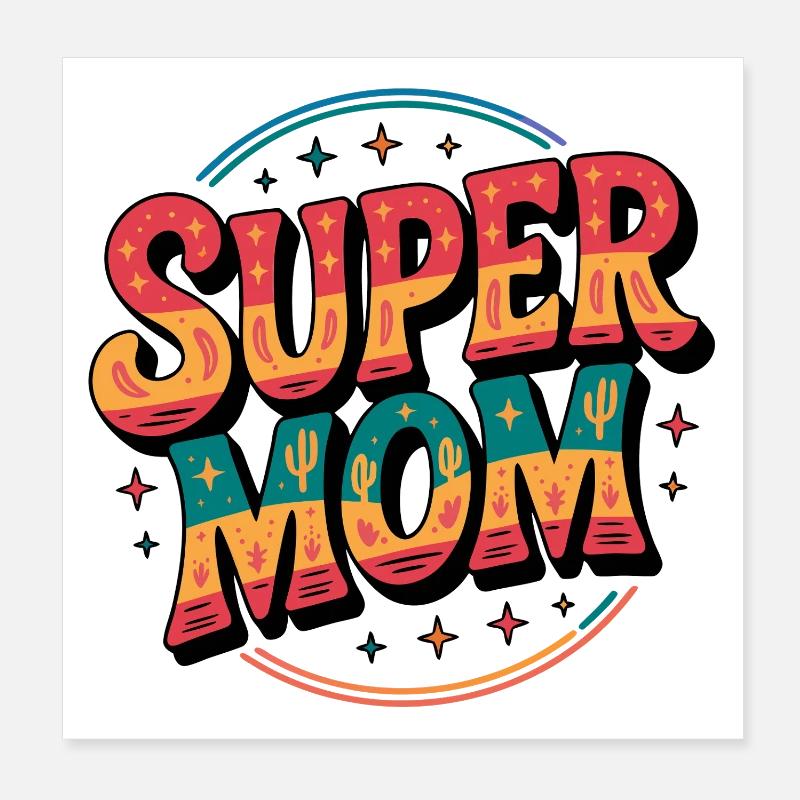 Supermom Desert Colors Design Poster 20 x 20 cm