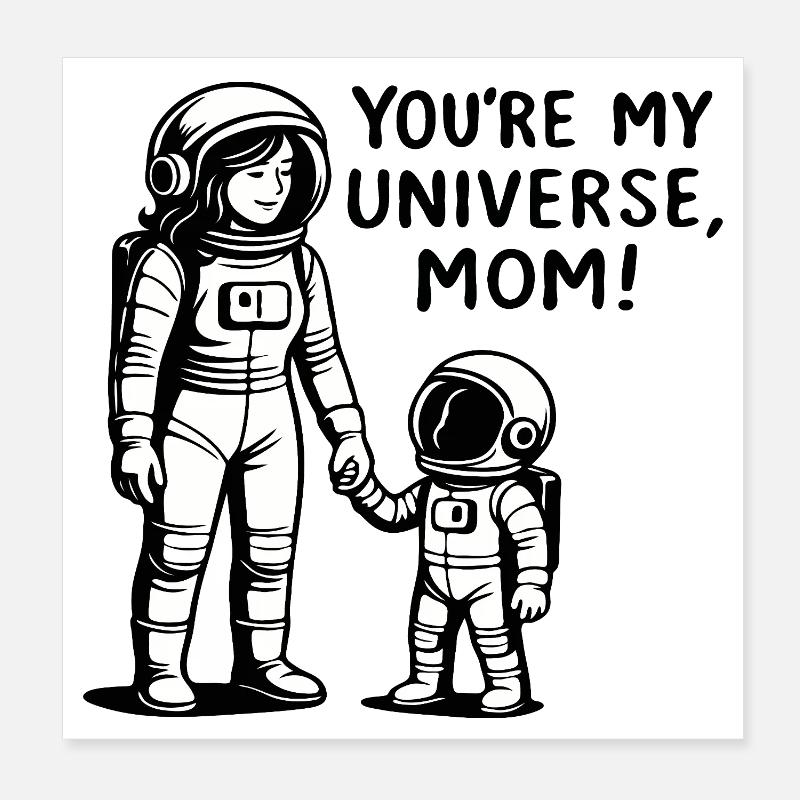 Kosmische Bindung Mutter und Kind Poster 20x20 cm