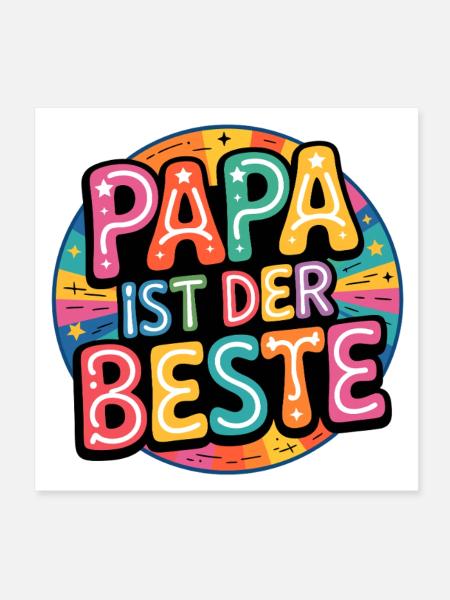 DAD IS THE BEST - Poster 8" x 8" (20x20 cm) - white - Front