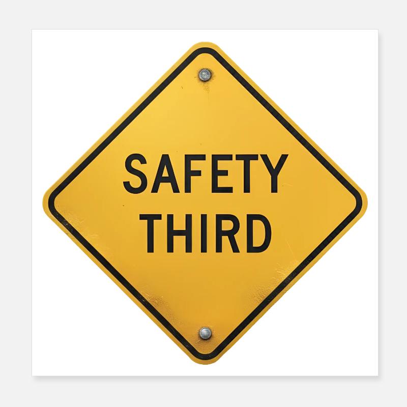 Safety Third Road Sign Safety Third Poster 8" x 8" (20x20 cm)