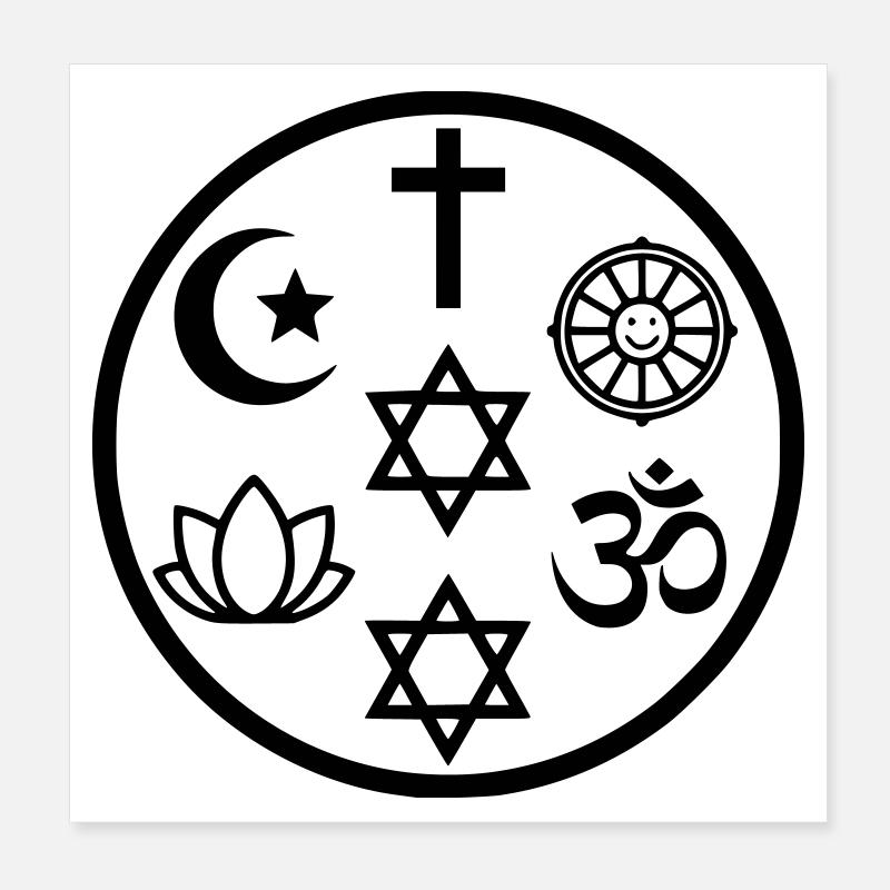 Symbole interreligieux de paix | Religions Poster 20 x 20 cm