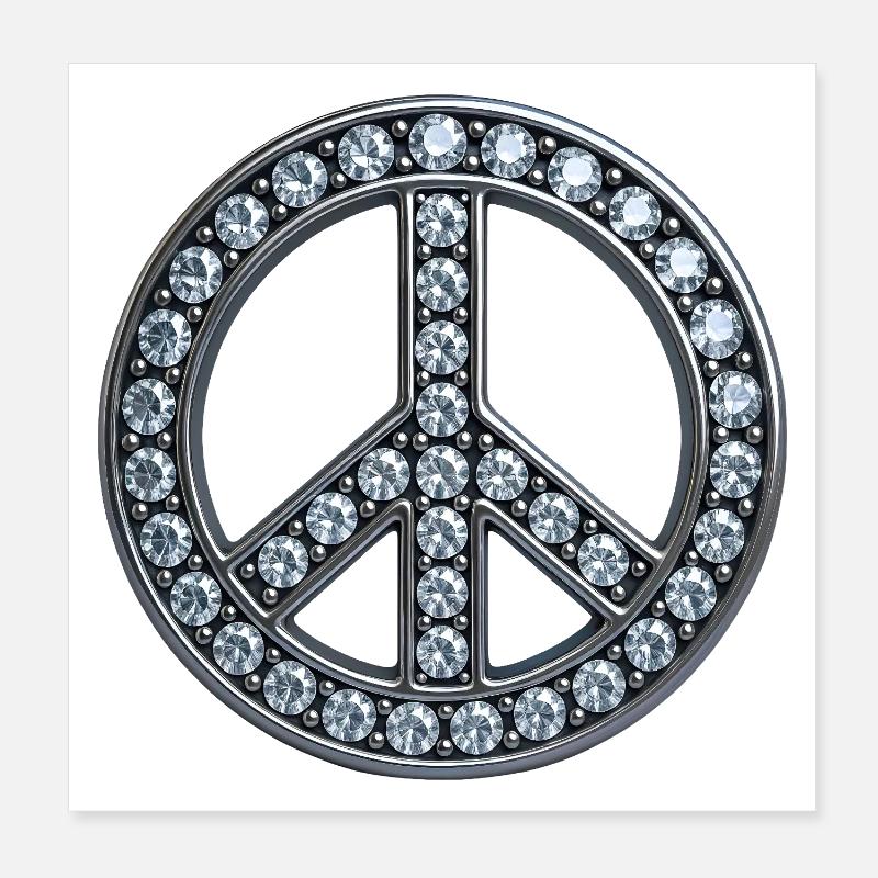 DIAMOND IS PEACE - peace & love Poster 20 x 20 cm