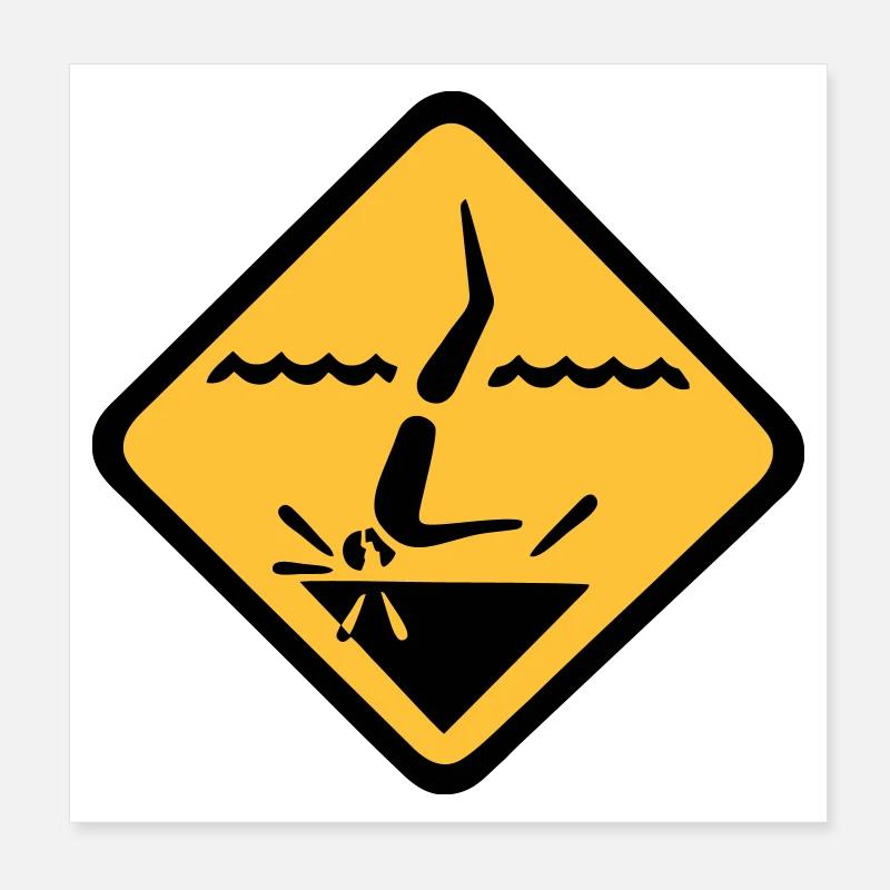 Diving Sign Graphic Poster 8" x 8" (20x20 cm)