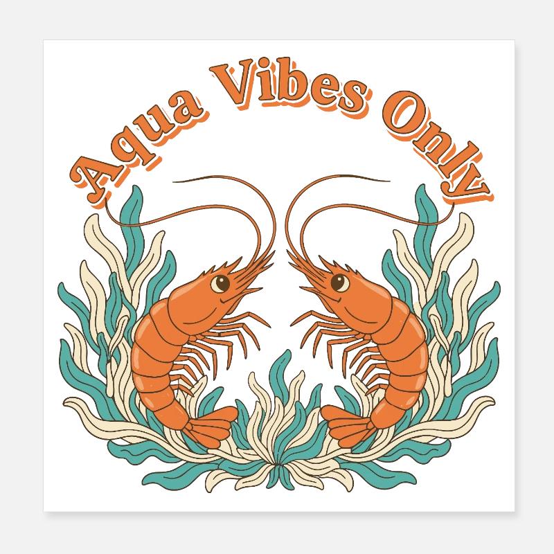 Aqua Vibes Only Poster 20x20 cm