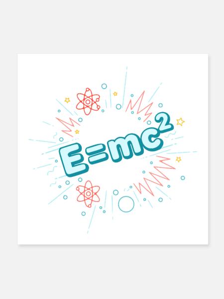 E=mc2 Wissenschaftliche Explosion - Poster 20x20 cm - Weiß - Vorne