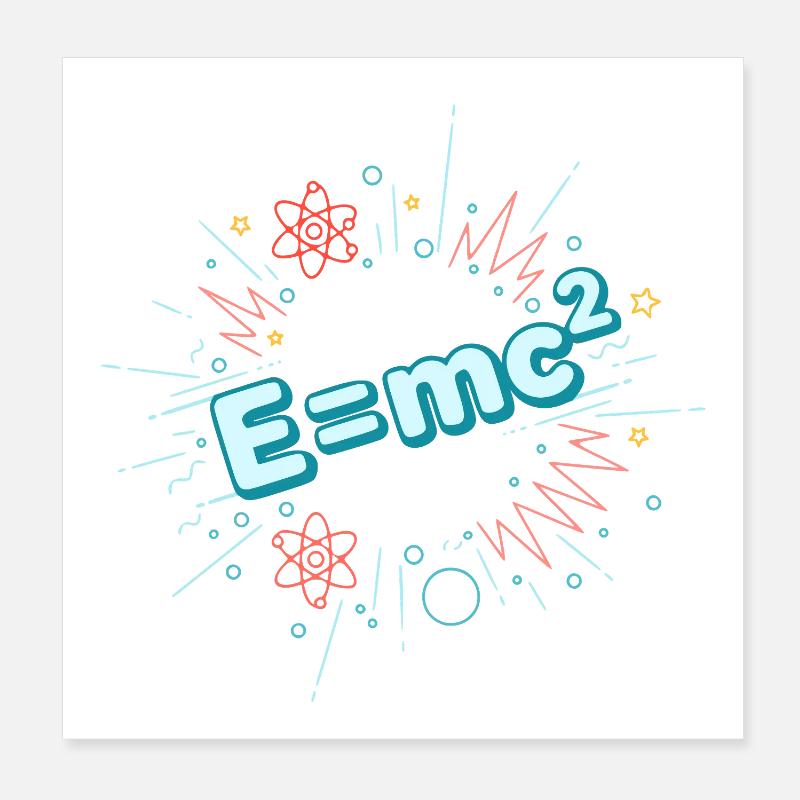 E=mc2 Scientific Explosion Poster 8" x 8" (20x20 cm)