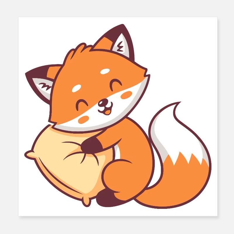 Orange cuddly fox plush Poster 8" x 8" (20x20 cm)