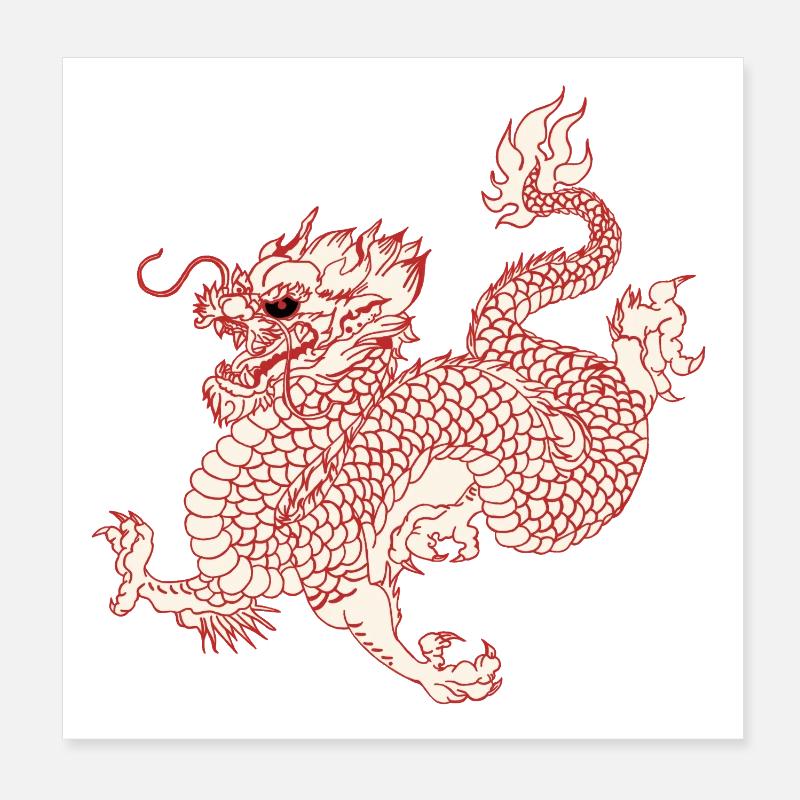 dragon Poster 8" x 8" (20x20 cm)