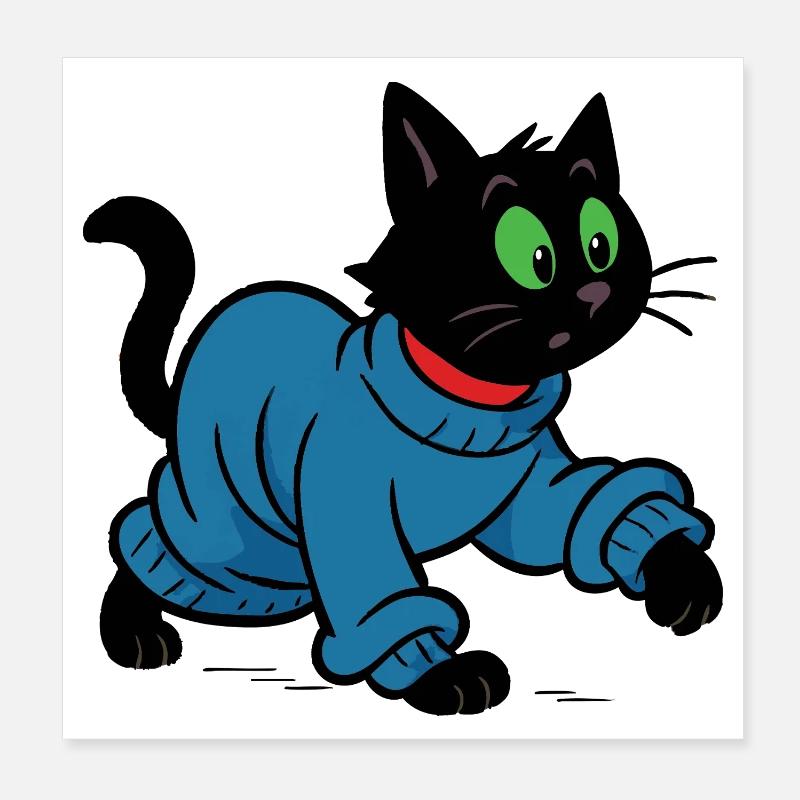 Meeko in oversized sweater - Poster 8" x 8" (20x20 cm) - white