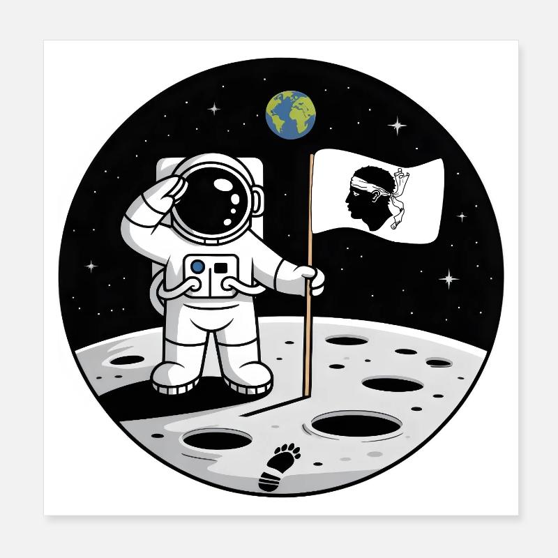 Norman Astronaut Normandy Pride Weltraumhumor Poster 20x20 cm