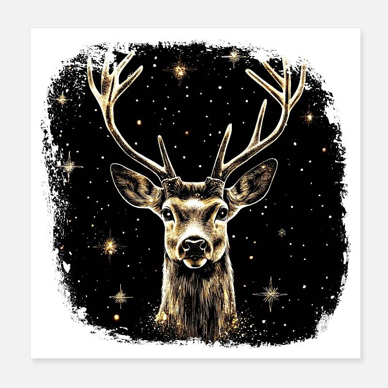 Beautiful deer Poster 8" x 8" (20x20 cm)