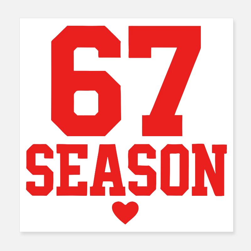 Six Sept Saisons Fun 67 Saint-Valentin Saison Se Poster 20 x 20 cm