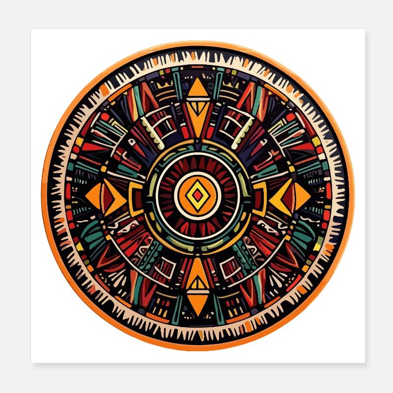 Mandala Feuerkreis Poster 20x20 cm