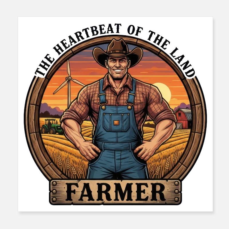Herz der Erde: Der Bauer Stolzer Farmer Poster 20x20 cm