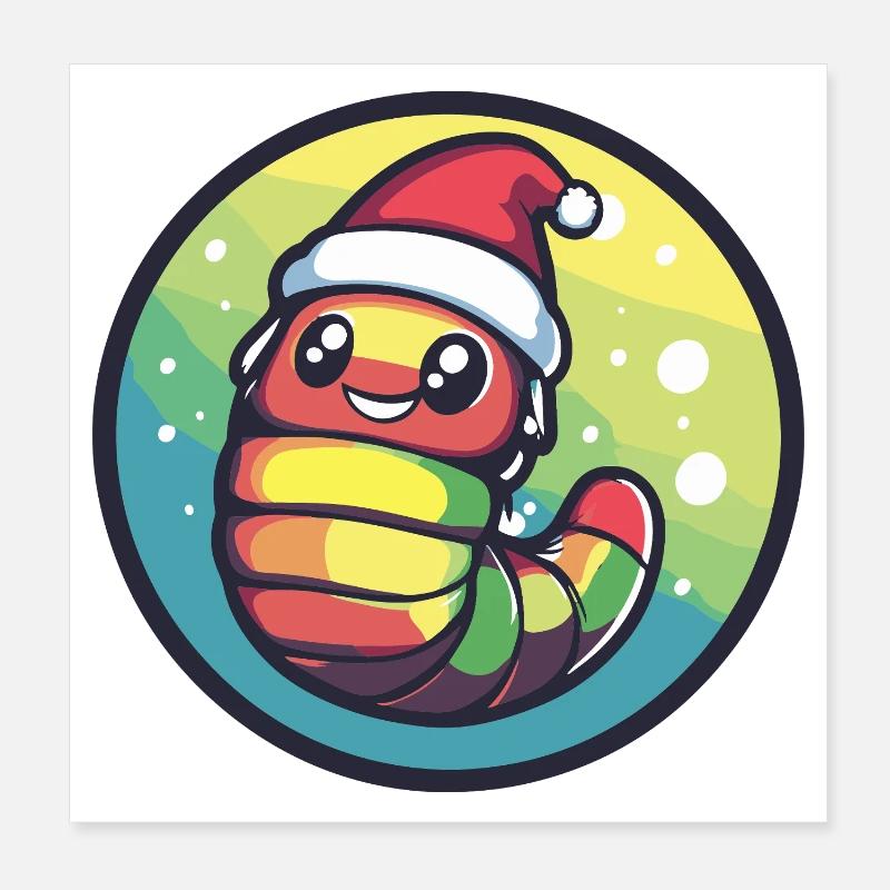Ver d’hiver avec SantaHut Poster 20 x 20 cm