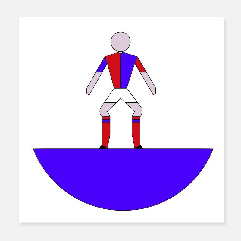 Subbuteo Geometric Hero auf Blue Arc Poster 20x20 cm