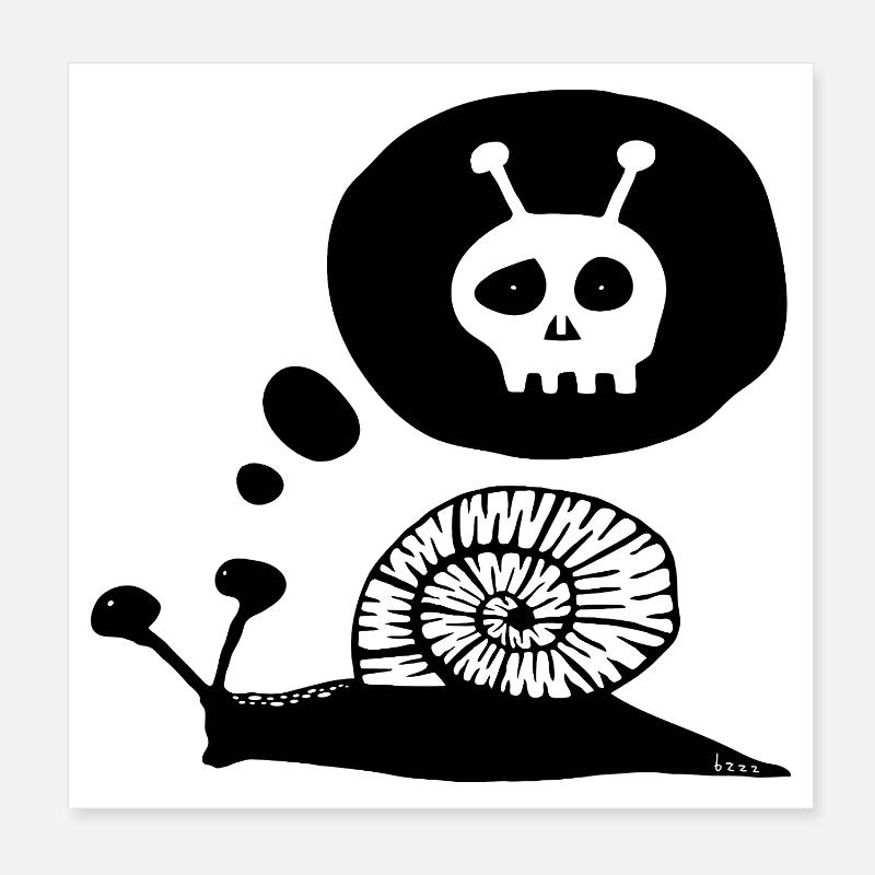 CAGOUILLE_bzzz_black - Poster 20x20 cm - Weiß