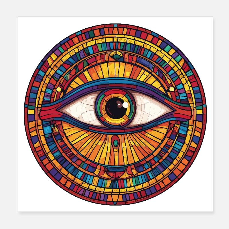 Rainbow Mosaic Eye Poster 8" x 8" (20x20 cm)