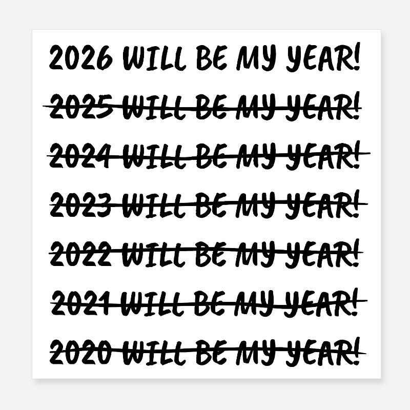 New Year | New Year's resolutions 2026 Poster 8" x 8" (20x20 cm)