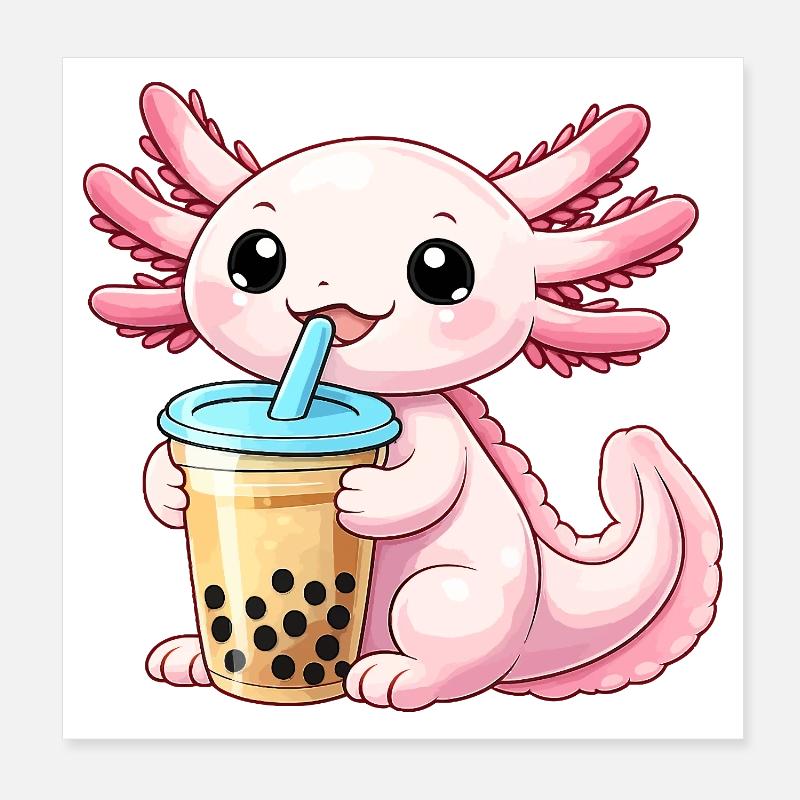 Bubble Tea Drachen-Anhänger Poster 20x20 cm