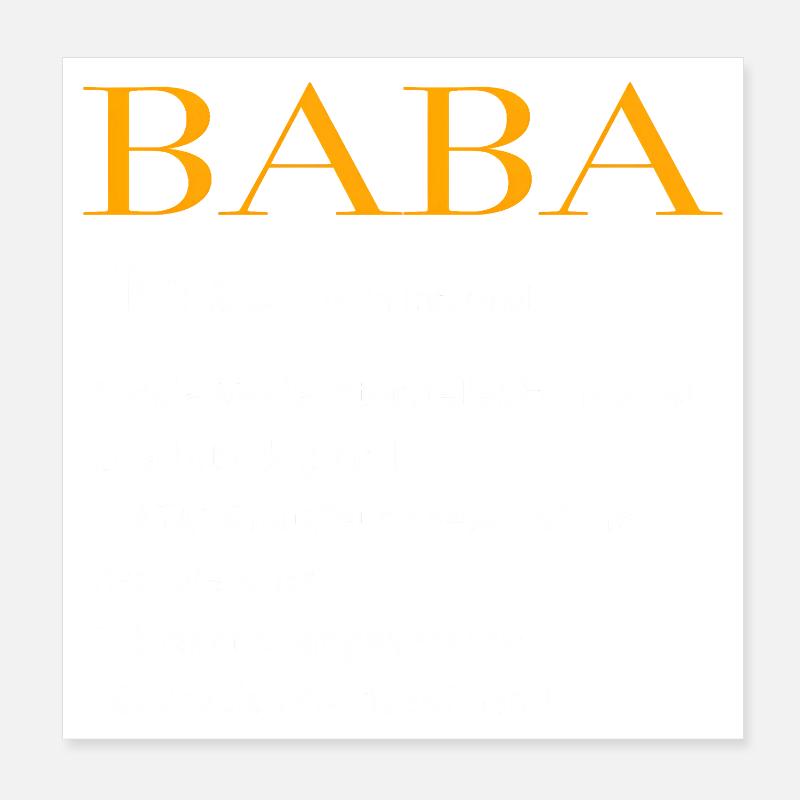 Baba Definition Turkish Father Design Poster 8" x 8" (20x20 cm)