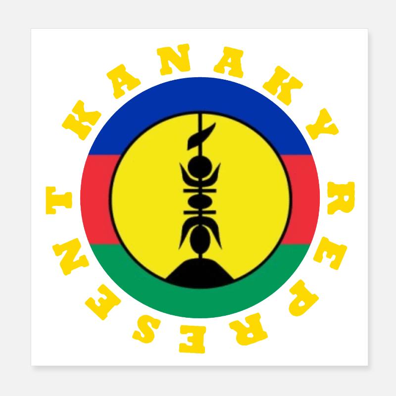 KANAKY REPRÄSENTIERT RUNDE - Poster 20x20 cm - Weiß