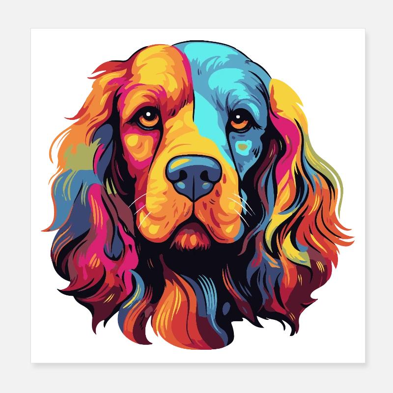 Farbenfroher Hund Pop Art Poster 20x20 cm