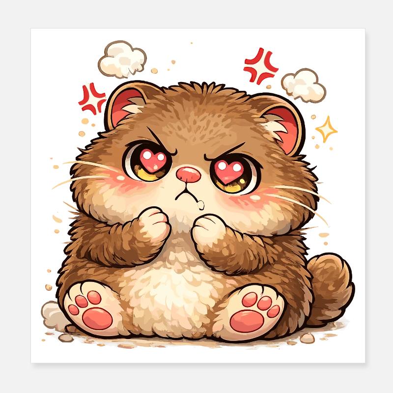 Kätzchen mit Herzaugen Poster 20x20 cm