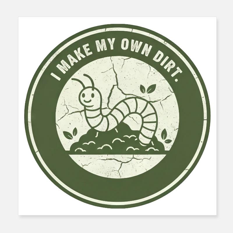 Wurmkompost: Eigenständige Erde Poster 20x20 cm