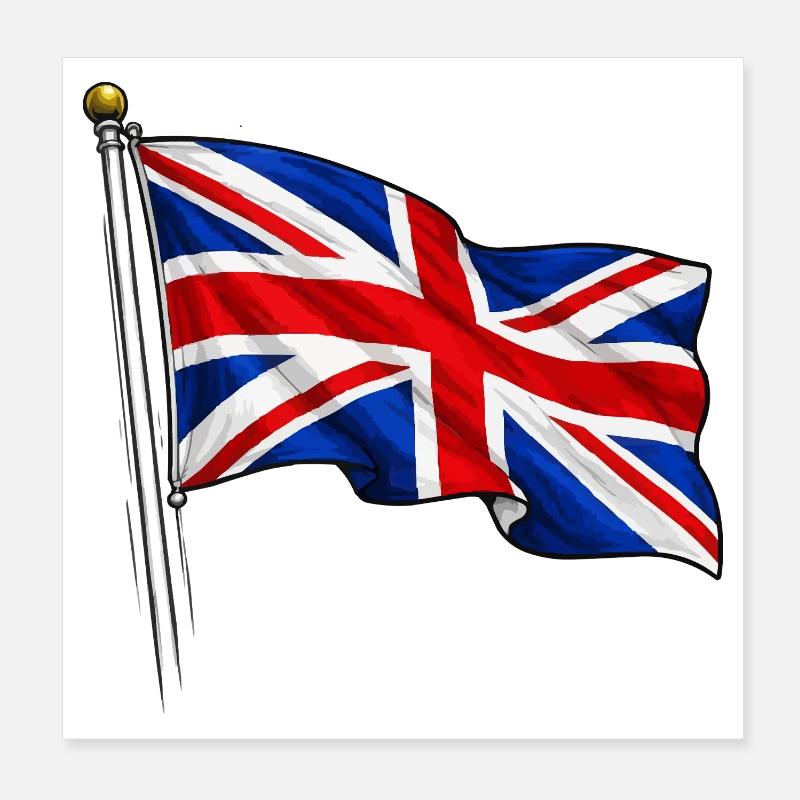 Great Britain England Flag Poster 8" x 8" (20x20 cm)