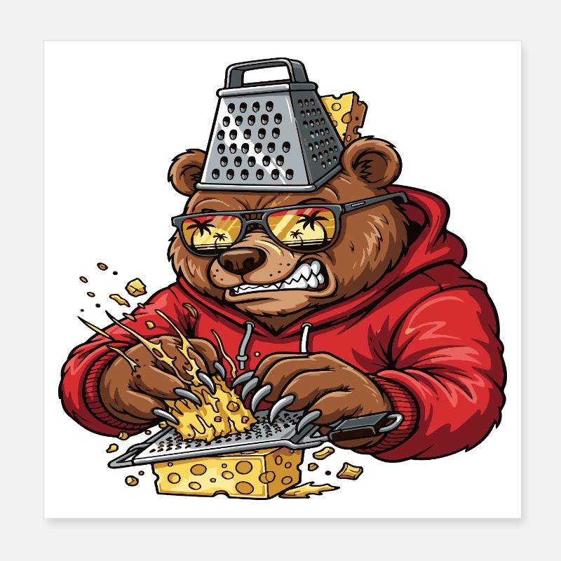 Raspbär-Käse-Zerkleinerer Poster 20x20 cm