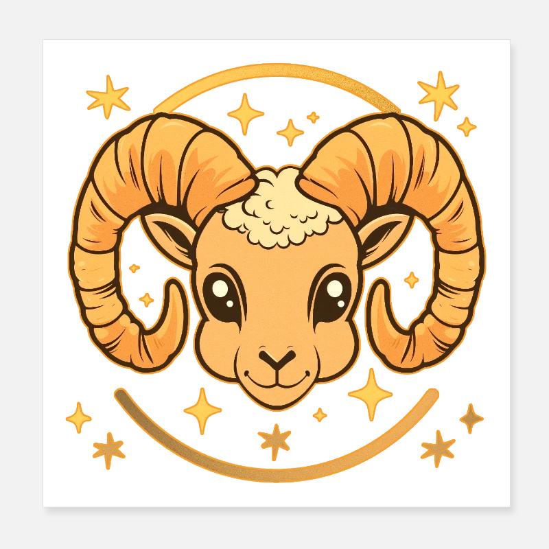 Widder Sternzeichen Poster 20x20 cm