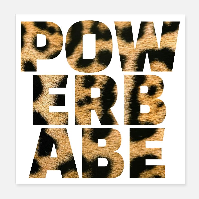 Power Babe Leopard Statement Poster 20x20 cm