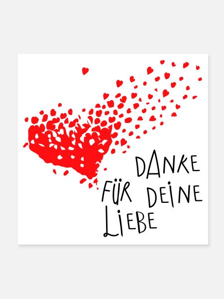 Thank you heart - Poster 8" x 8" (20x20 cm) - white - Front
