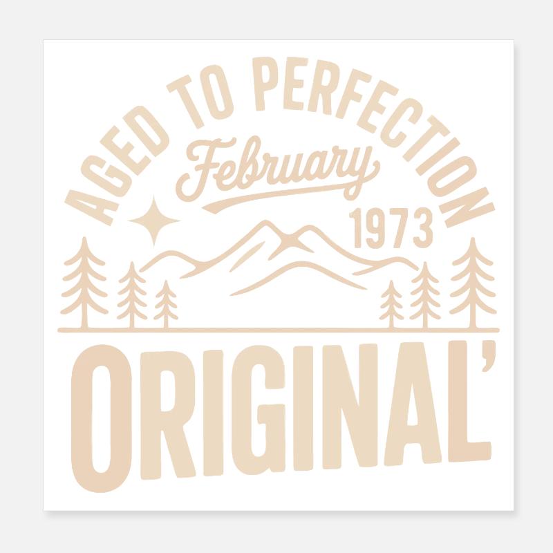 Februar 1973 – Legende der Gipfel und Berge Poster 20x20 cm