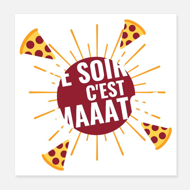 Tonight it's Maatch Pizza Poster 8" x 8" (20x20 cm)