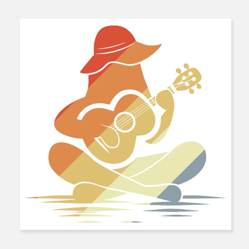 Weibliche Ukulele Grafik Poster 20x20 cm