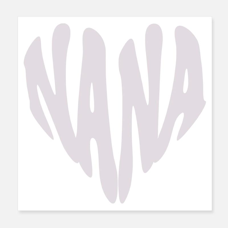Nana – Kleines Herz-Grafik (Individuelle Farbe) Poster 20x20 cm