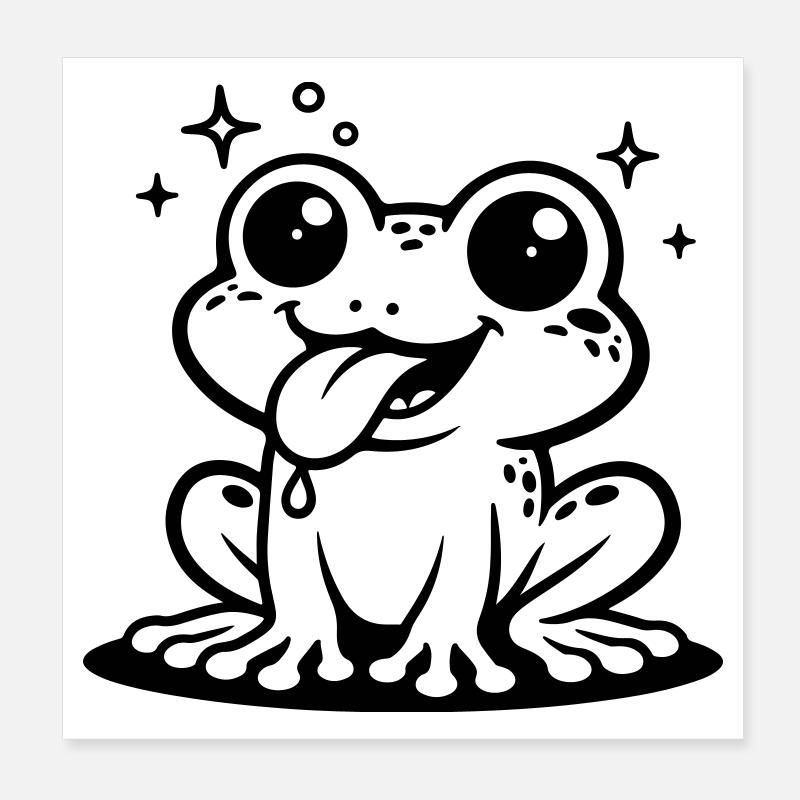 Grenouille Comique Crapaud Poster 20 x 20 cm