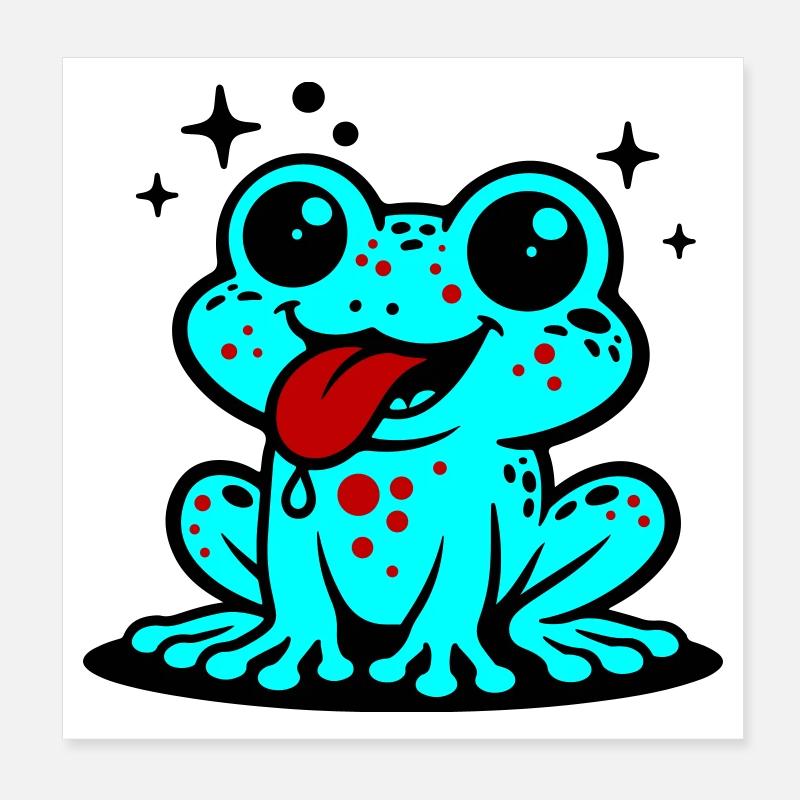Grenouille Comique Crapaud Poster 20 x 20 cm