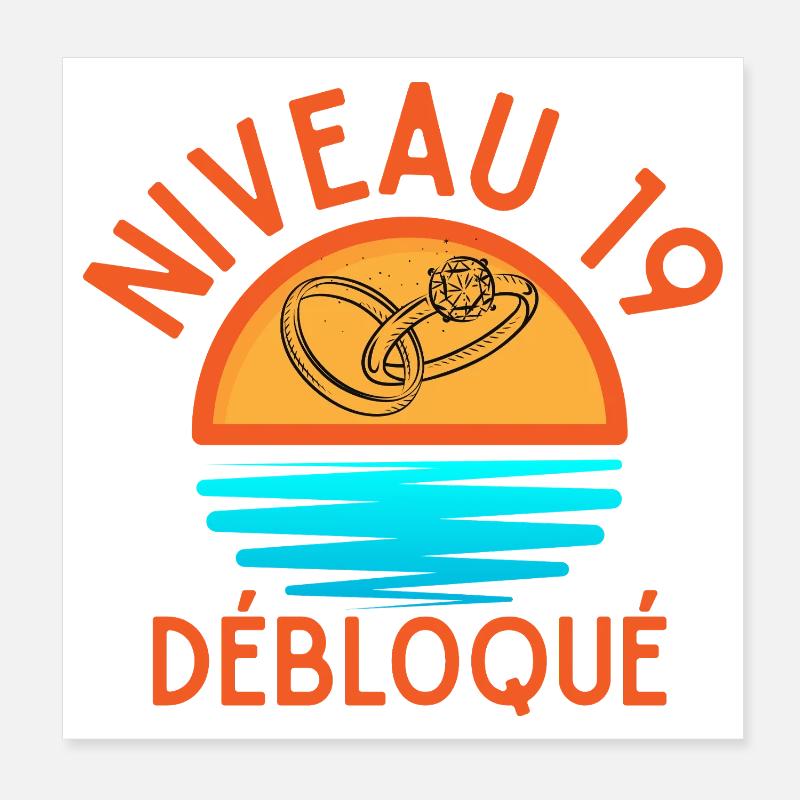 Level 19 Unlocked, a creative and joyful touch Poster 8" x 8" (20x20 cm)