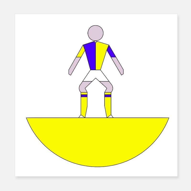 Figure abstraite subbuteo sur base jaune Poster 20 x 20 cm