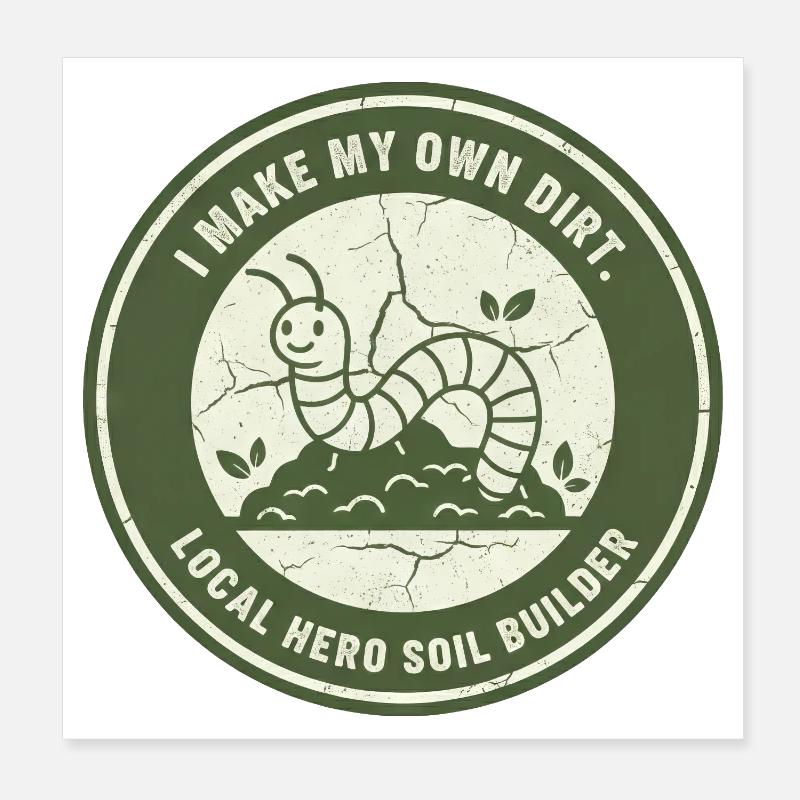 Conditionneur de sol pour vers de terre pour compost horticole Poster 20 x 20 cm